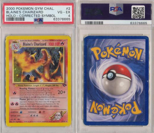 Blaine's Charizard 2/132 Holo 2000 Unlimited Gym Challenge Pokemon PSA 4 selling