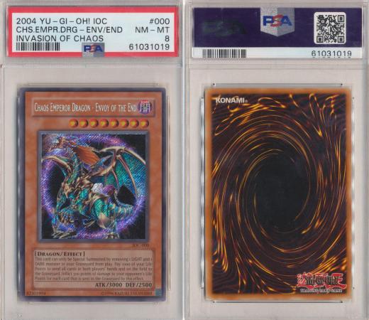 Chaos Emperor Dragon Envoy Of The End IOC-000 PSA 8 NM-MT Sec Rare 101