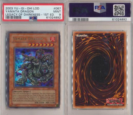 Yamata Dragon - LOD-067 - PSA 9 MINT - Ultra Rare 1st Edition 4892