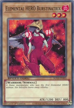 Elemental HERO Burstinatrix SGX3 ENA03 Common 1st Edition Speed Duel GX Duelists of Shadows Singles Elemental HERO Burstinatrix SGX3 ENA03 Common 1st Edition Speed Duel GX Duelists of Shadows Singles