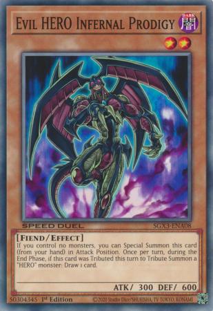 Evil HERO Infernal Prodigy SGX3 ENA08 Common 1st Edition Evil HERO Infernal Prodigy SGX3 ENA08 Common 1st Edition