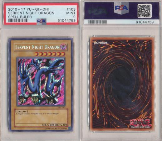Serpent Night Dragon SRL 103 PSA 9 MINT Secret Rare 4759 PSA Graded Yugioh Cards Serpent Night Dragon SRL 103 PSA 9 MINT Secret Rare 4759 PSA Graded Yugioh Cards