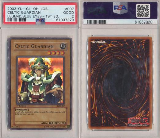 Celtic Guardian - LOB-007 - PSA 2 GOOD - Super Rare 1st Edition 7320