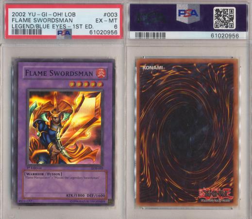 Flame Swordsman - LOB-003 - PSA 6 EX-MT - Super Rare 1st Edition 0956