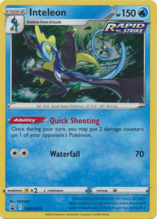 Inteleon SWSH279 Holo Promo Pokemon Sword Shield Promos Inteleon SWSH279 Holo Promo Pokemon Sword Shield Promos