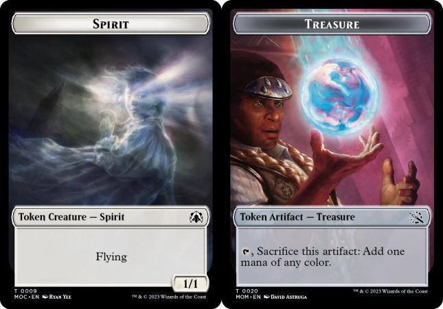 Spirit 0009 Treasure 0020 Double Sided token March of the Machine Commander Spirit 0009 Treasure 0020 Double Sided token March of the Machine Commander