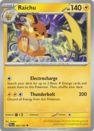 Raichu 064 193 Uncommon Scarlet Violet Paldea Evolved Singles Raichu 064 193 Uncommon Scarlet Violet Paldea Evolved Singles