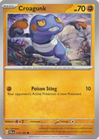 Croagunk 114 193 Common Scarlet Violet Paldea Evolved Singles Croagunk 114 193 Common Scarlet Violet Paldea Evolved Singles