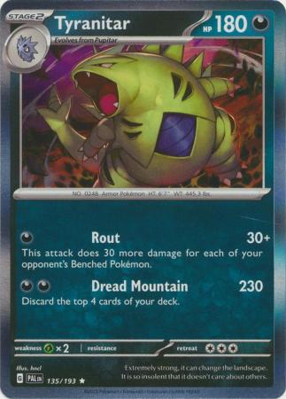 Tyranitar 135 193 Holo Rare Scarlet Violet Paldea Evolved Singles Tyranitar 135 193 Holo Rare Scarlet Violet Paldea Evolved Singles