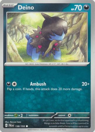 Deino 138 193 Common Scarlet Violet Paldea Evolved Singles Deino 138 193 Common Scarlet Violet Paldea Evolved Singles