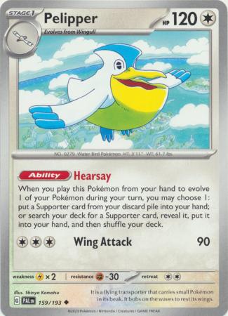 Pelipper 159 193 Uncommon Scarlet Violet Paldea Evolved Singles Pelipper 159 193 Uncommon Scarlet Violet Paldea Evolved Singles