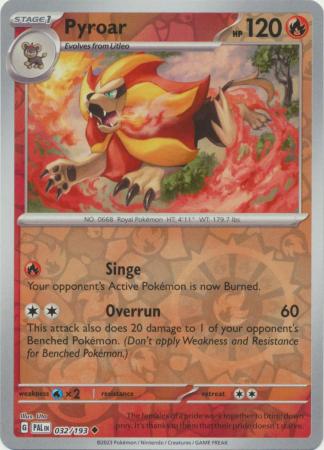 Pyroar 032 193 Uncommon Reverse Holo Pyroar 032 193 Uncommon Reverse Holo