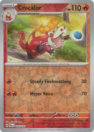 Crocalor 036 193 Uncommon Reverse Holo Scarlet Violet Paldea Evolved Reverse Holo Singles Crocalor 036 193 Uncommon Reverse Holo Scarlet Violet Paldea Evolved Reverse Holo Singles