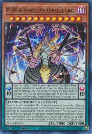D D D D Super Dimensional Sovereign Emperor Zero Paradox BLMR EN046 Ultra Rare 1st Ed Monstrous Revenge 1st Edition Singles D D D D Super Dimensional Sovereign Emperor Zero Paradox BLMR EN046 Ultra Rare 1st Ed Monstrous Revenge 1st Edition Singles