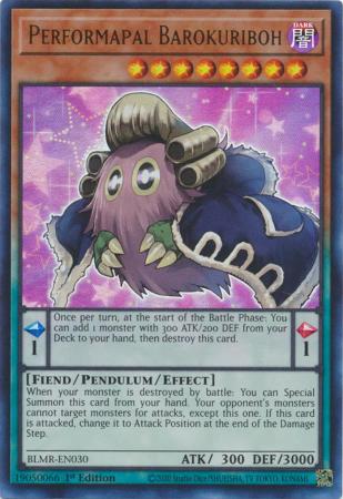 Performapal Barokuriboh BLMR EN030 Ultra Rare 1st Edition Performapal Barokuriboh BLMR EN030 Ultra Rare 1st Edition