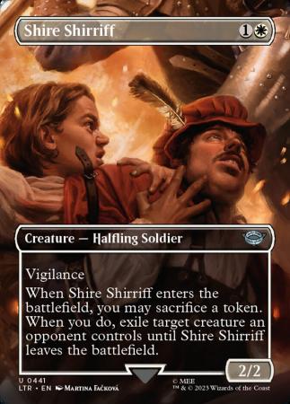 Shire Shirriff 0441 Alternate Art Borderless The Lord of the Rings Tales of Middle Earth Collector Booster Singles Shire Shirriff 0441 Alternate Art Borderless The Lord of the Rings Tales of Middle Earth Collector Booster Singles