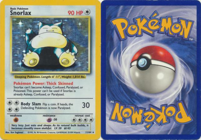 Pokemon retail Snorlax Jungle 11, Holo Rare