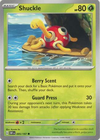 Shuckle 005 197 Common Obsidian Flames Singles Shuckle 005 197 Common Obsidian Flames Singles