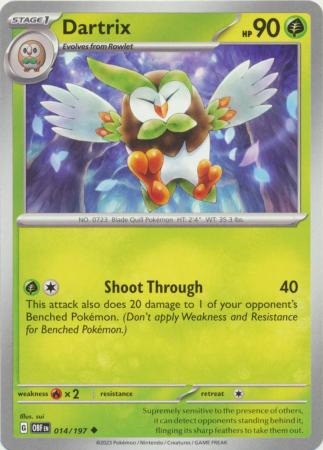Dartrix 014 197 Uncommon Obsidian Flames Singles Dartrix 014 197 Uncommon Obsidian Flames Singles