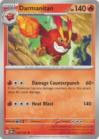 Darmanitan 035 197 Uncommon Scarlet Violet Obsidian Flames Singles Darmanitan 035 197 Uncommon Scarlet Violet Obsidian Flames Singles