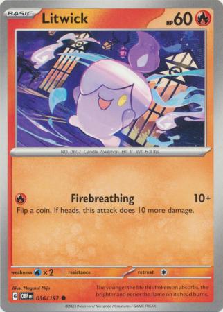 Litwick 036 197 Common Scarlet Violet Obsidian Flames Singles Litwick 036 197 Common Scarlet Violet Obsidian Flames Singles