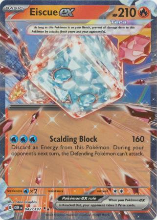 Eiscue ex 042 197 Ultra Rare Obsidian Flames Singles Eiscue ex 042 197 Ultra Rare Obsidian Flames Singles