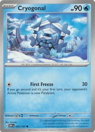 Cryogonal 055 197 Common Obsidian Flames Singles Cryogonal 055 197 Common Obsidian Flames Singles