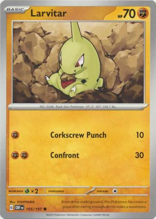 Larvitar 105 197 Common Obsidian Flames Singles Larvitar 105 197 Common Obsidian Flames Singles