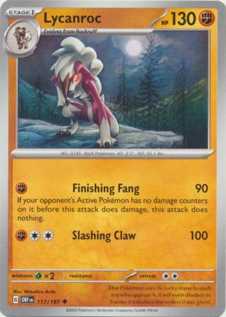 Lycanroc 117 197 Uncommon Obsidian Flames Singles Lycanroc 117 197 Uncommon Obsidian Flames Singles