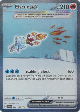 Eiscue ex 222 197 Special Illustration Rare Obsidian Flames Singles Eiscue ex 222 197 Special Illustration Rare Obsidian Flames Singles