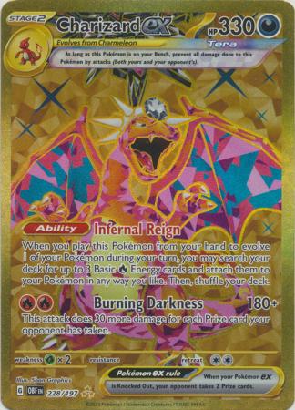 Carte Pokémon DRACAUFEU-ex Gold Secrète Hyper Rare - 228/197