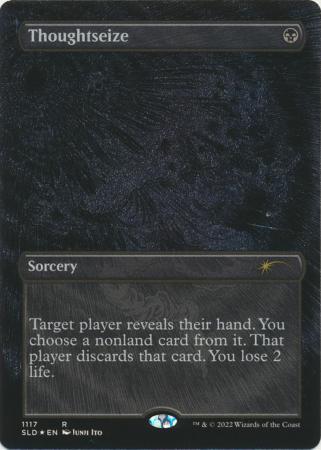 Thoughtseize Borderless Foil Etched - MTG online Secret Lair Drop Series #1117