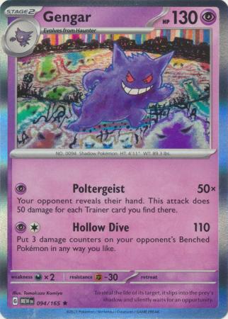 Carta Pokémon - Gengar 94/165 - 151 - Copag Escala Miniaturas by