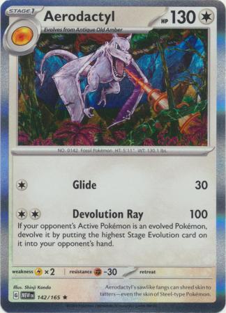 Pokemon 2022 SV2a Pokemon Card 151 Aerodactyl Holo Card #142/165