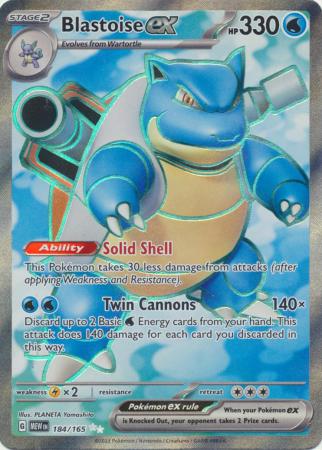 Blastoise ex - 184/165 - Scarlet & Violet 151 – Card Cavern Trading Cards,  LLC