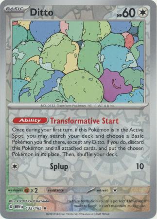 Ditto 132/165 Reverse Holo Pokemon Card Japanese Pokemon Card 151