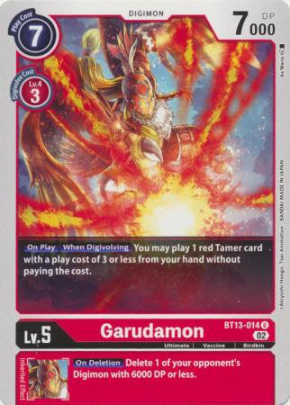 Garudamon BT13 014 Uncommon Versus Royal Knights BT13 Singles Garudamon BT13 014 Uncommon Versus Royal Knights BT13 Singles