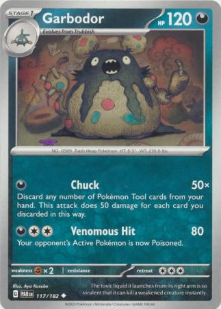 Garbodor 117 182 Uncommon Scarlet Violet Paradox Rift Singles Garbodor 117 182 Uncommon Scarlet Violet Paradox Rift Singles