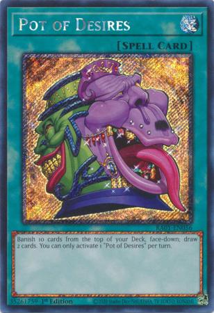 Pot of Desires RA01 EN056 Platinum Secret Rare 25th Anniversary Rarity Collection Singles Pot of Desires RA01 EN056 Platinum Secret Rare 25th Anniversary Rarity Collection Singles