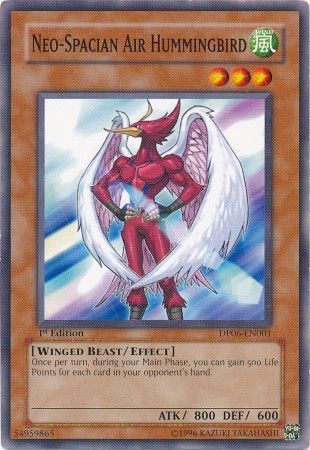 Neo Spacian Air Hummingbird DP06 EN001 Common 1st Edition Duelist Pack Jaden Yuki 3 1st Edition Singles Neo Spacian Air Hummingbird DP06 EN001 Common 1st Edition Duelist Pack Jaden Yuki 3 1st Edition Singles