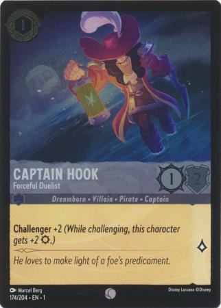 Disney Lorcana Captain Hook Forceful Duelist 174/204 FOIL - In