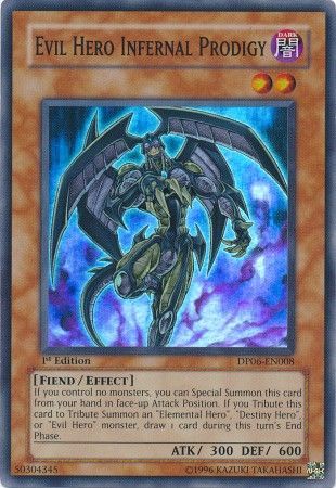 Evil Hero Infernal Prodigy DP06 EN008 Super Rare 1st Edition Duelist Pack Jaden Yuki 3 1st Edition Singles Evil Hero Infernal Prodigy DP06 EN008 Super Rare 1st Edition Duelist Pack Jaden Yuki 3 1st Edition Singles
