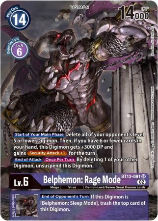 Belphemon Rage Mode Alternate Art BT13 091 Super Rare Foil Versus Royal Knights BT13 Singles Belphemon Rage Mode Alternate Art BT13 091 Super Rare Foil Versus Royal Knights BT13 Singles