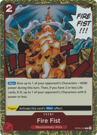 Fire Fist OP05 019 Rare Foil Fire Fist OP05 019 Rare Foil