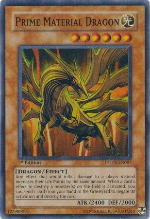 Prime Material Dragon PTDN EN087 Super Rare 1st Edition Prime Material Dragon PTDN EN087 Super Rare 1st Edition