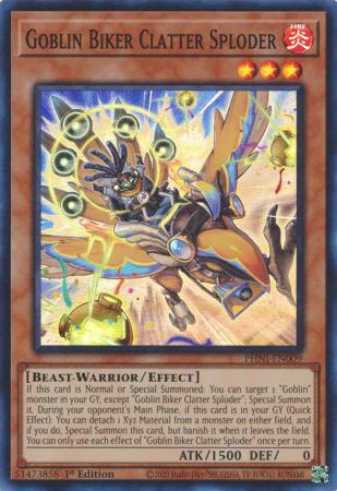 Goblin Biker Clatter Sploder PHNI EN009 Super Rare 1st Edition Goblin Biker Clatter Sploder PHNI EN009 Super Rare 1st Edition