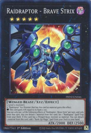 Raidraptor Brave Strix PHNI EN046 Super Rare 1st Edition Raidraptor Brave Strix PHNI EN046 Super Rare 1st Edition