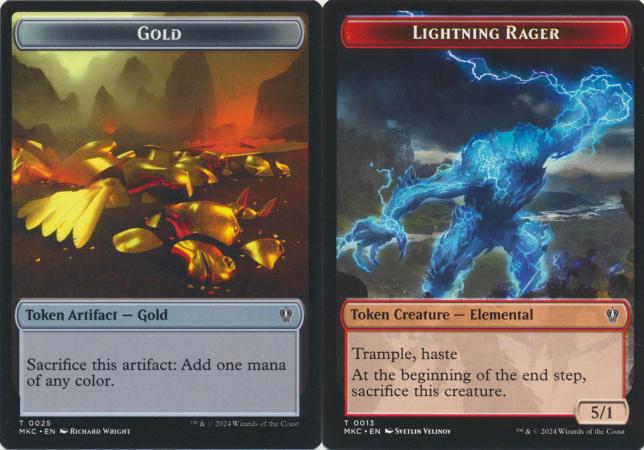 Gold 0025 Lightning Rager 0013 Double Sided Token 