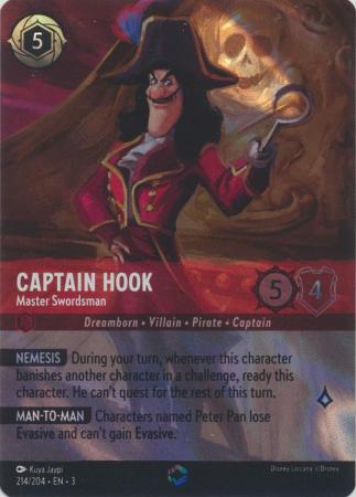 Captain Hook - Master Swordsman (Alternate Art) - 214/204 - Enchanted  Holofoil