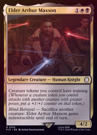 Elder Arthur Maxson 0102 Foil Universes Beyond Fallout Collector Booster Foil Singles Elder Arthur Maxson 0102 Foil Universes Beyond Fallout Collector Booster Foil Singles